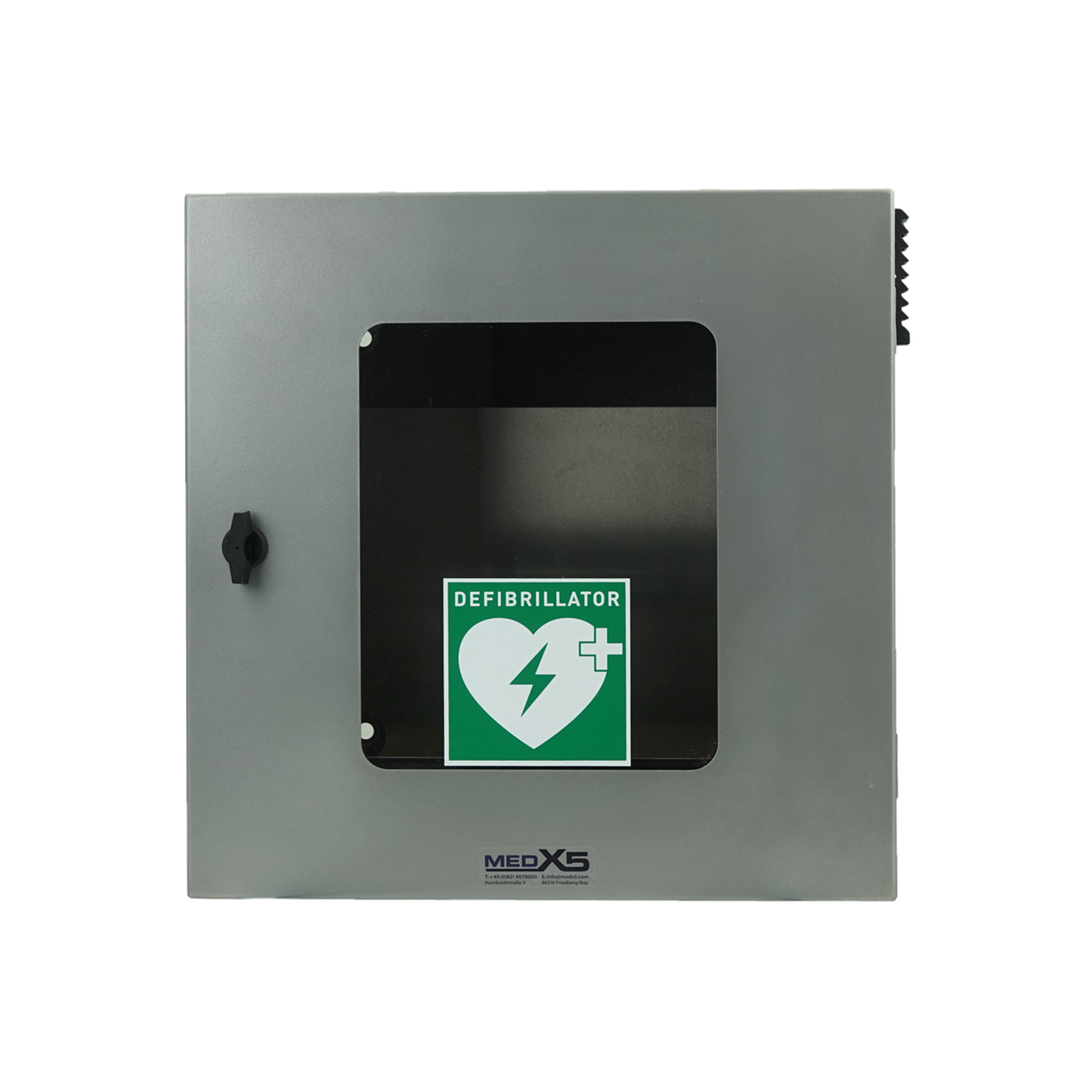 Defibrillator AED Außen-Wandkasten klimatisiert, mit Alarmen, beleuchtet, Universalgröße